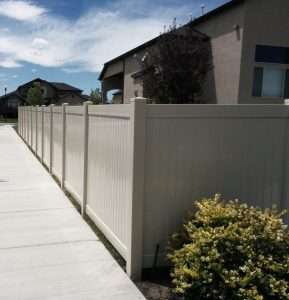 beige privacy pool fence