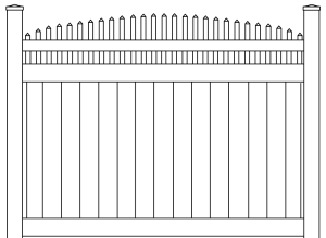 privacy crowned picket top fencing