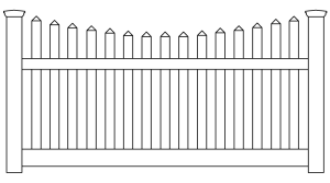 Contemporary Scalloped picket fencing