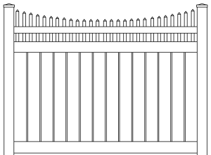 Semi Privacy Scalloped open spindle topper and gate