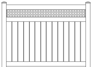 Semi privacy square lattice top fencing