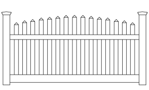 Contemporary Crowned Picket vinyl fencing company 