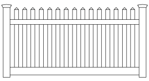 Vinyl Contemporary Straight Thru-Rail Picket Fence