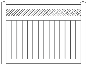 semi privacy with lattice top pvc fence style