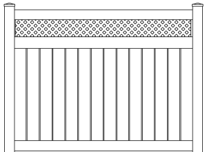 semi privacy with mini lattice top fencing