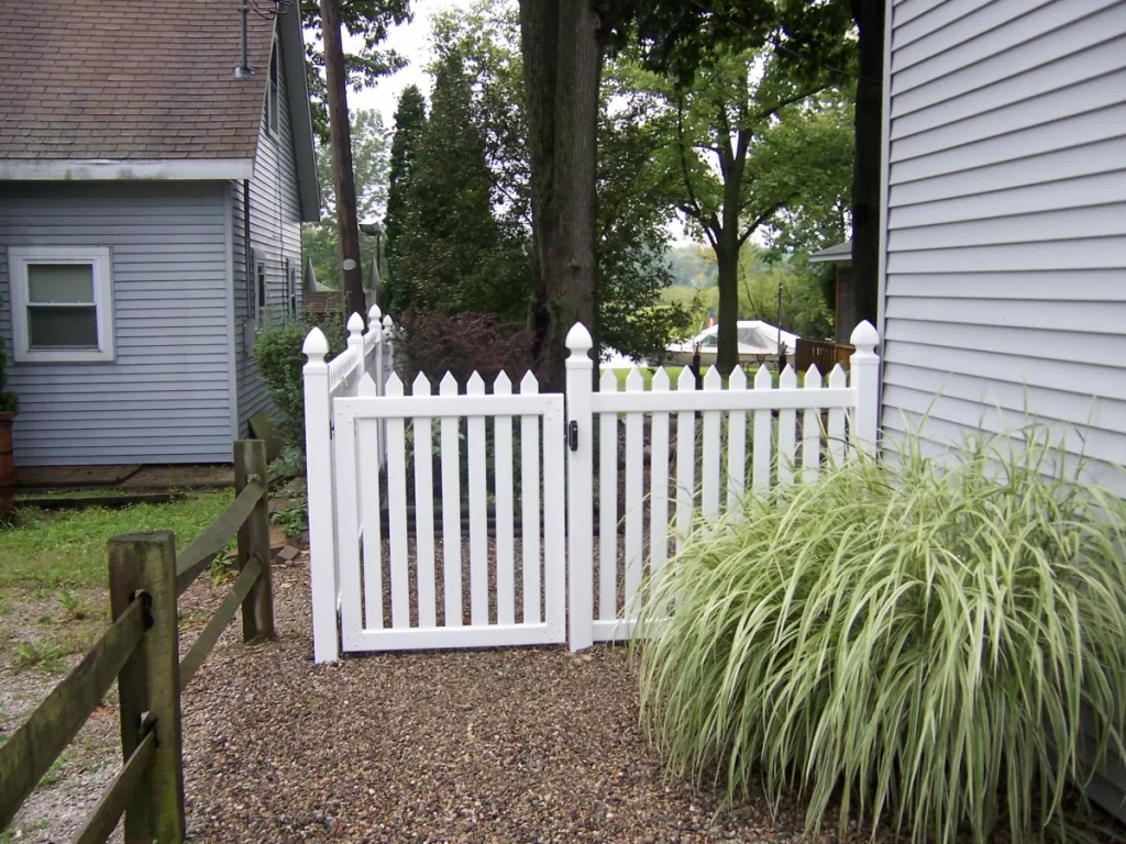 white picket fence style and gates